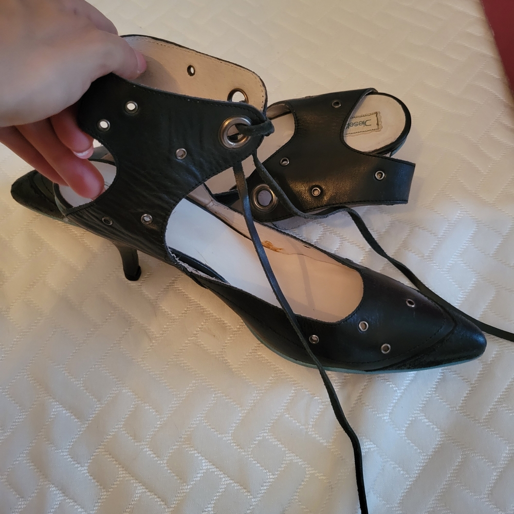 Diesel Black Lace-Up Heels
